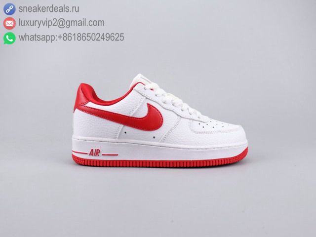 NIKE AIR FORCE 1 '07 SE WHITE RED LEATHER UNISEX SKATE SHOES